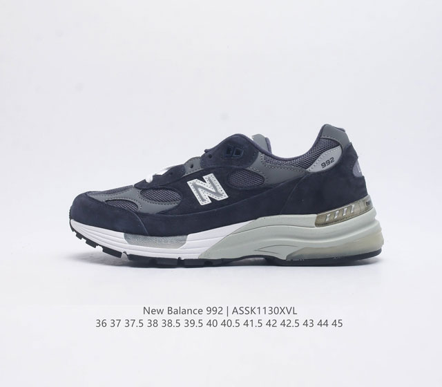 公司级 新百伦new Balance 992 复古风格简约经典舒适百搭时尚休闲鞋缓震透气跑步鞋 鞋面采用猪皮革与织物相结合 尼龙网布在拼接工序上极为繁复 彰显质