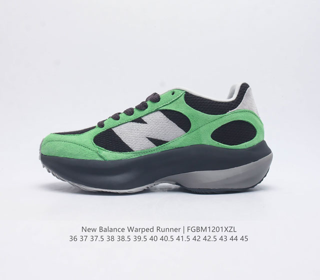 椰香扑鼻new Balance Warped Runner新款老爹鞋 厚底增高休闲复古运动跑步鞋 Beam大底提供足步弓支撑 解构皮革 用猪巴革拼接透气网眼 后