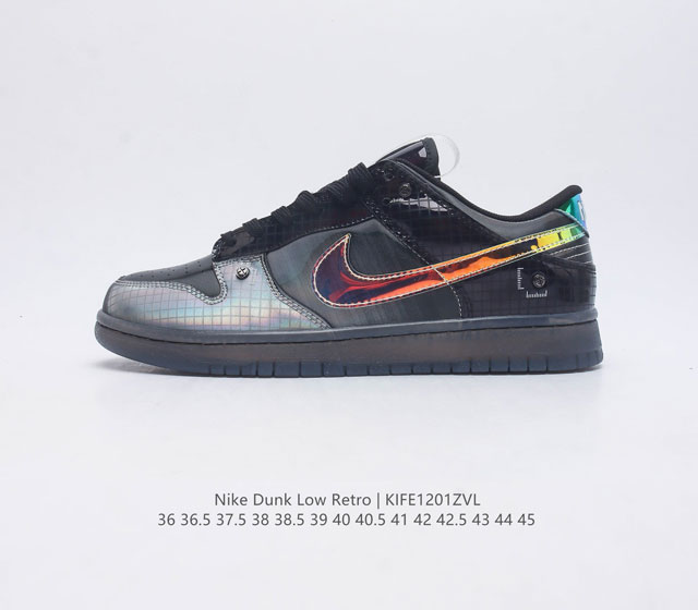 公司级nike Dunk Low Hyperflat 镭射黑 Dunk 不仅只是 Dunk 此款 Dunk Low Hyperflat 则是对这双80年代经典篮