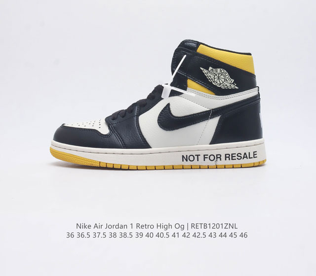 耐克 Nike Air Jordan 1 Retro High Og 乔丹一代aj1 乔1 Aj1 篮球鞋复刻运动鞋 皮面高帮板鞋的设计灵感源自运动夹克 带你重