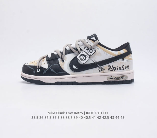 头层皮 耐克 Nike Dunk Low Retro 运动鞋复古解构绑带板鞋 作为 80 年代经典篮球鞋款 起初专为硬木球场打造 后来成为席卷街头的时尚标杆 现