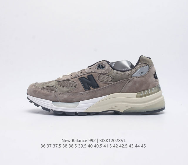 公司级 新百伦new Balance 992 复古风格简约经典舒适百搭时尚休闲鞋缓震透气跑步鞋 鞋面采用猪皮革与织物相结合 尼龙网布在拼接工序上极为繁复 彰显质