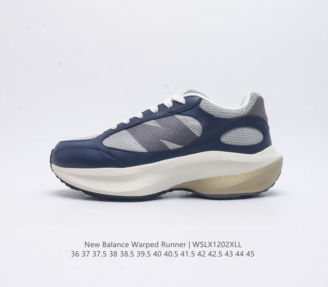 椰香扑鼻new Balance Warped Runner新款老爹鞋 厚底增高休闲复古运动跑步鞋 Beam大底提供足步弓支撑 解构皮革 用猪巴革拼接透气网眼 后