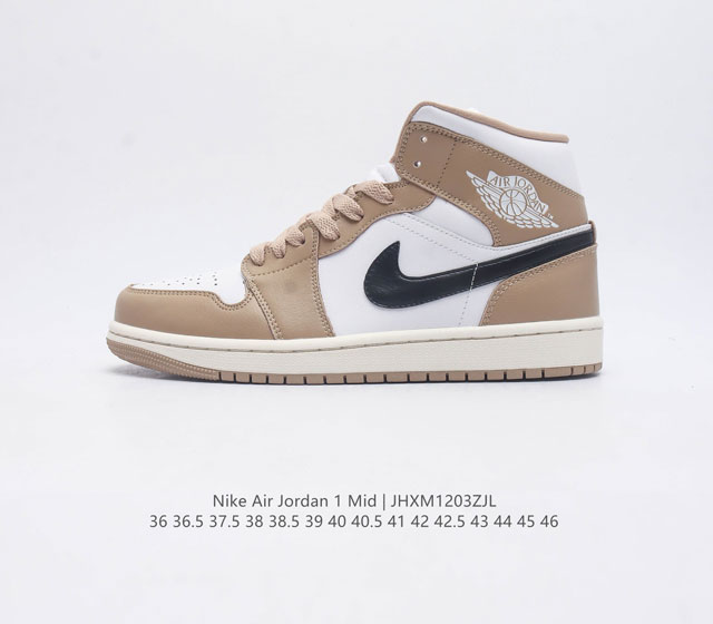 头层皮 耐克 Nike Air Jordan 1 Mid 男女子篮球鞋时尚轻盈板鞋aj1乔1运动鞋 乔丹一代 高帮复古休闲篮球鞋 Air Jordan 1 Mi