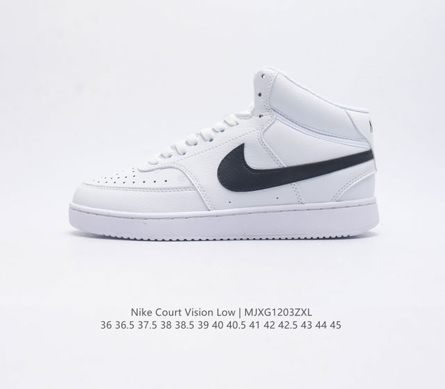 耐克 Nike Court Vision Mid 中帮百搭透气休闲运动板鞋 经典耐用的设计 兼顾舒适脚感和出众风范 演绎匠心之作 结构性的支撑贴合感结合复古篮球