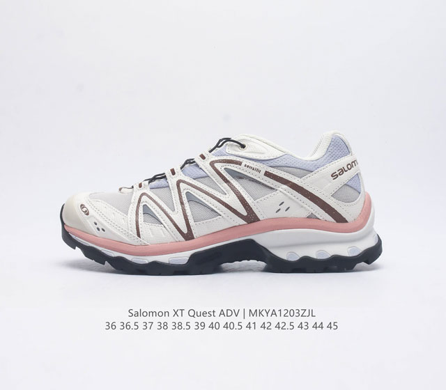 公司级 萨洛蒙 Salomon Xt-Quest Adv Beige 萨洛蒙 探索者系列户外越野跑鞋 鞋面采用sensifit贴合技术 全方位贴合包裹脚型 鞋跟