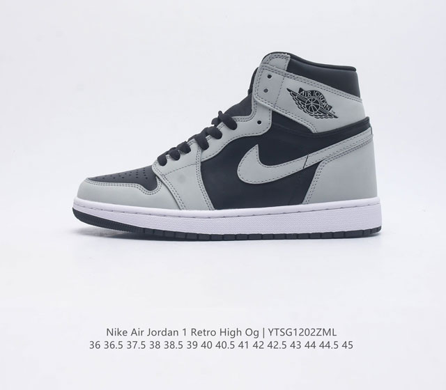 头层皮 耐克 Nike Air Jordan 1 Retro High Og 乔丹一代aj1 乔1 Aj1 篮球鞋复刻运动鞋 皮面高帮板鞋的设计灵感源自运动夹克