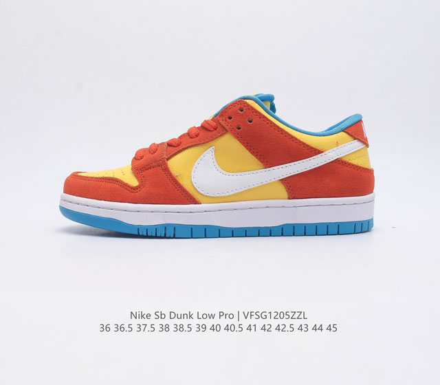 真标 耐克 Nike Sb Dunk Low Pro 男 女滑板鞋 经典复古运动鞋 采用低帮设计 塑就经典 Dunk 风格 鞋垫后跟搭载 Zoom Air 气垫