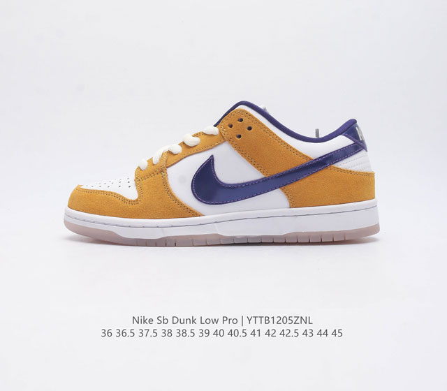 耐克 Nike Sb Dunk Low Pro 男 女滑板鞋 经典复古运动鞋 采用低帮设计 塑就经典 Dunk 风格 鞋垫后跟搭载 Zoom Air 气垫 加衬