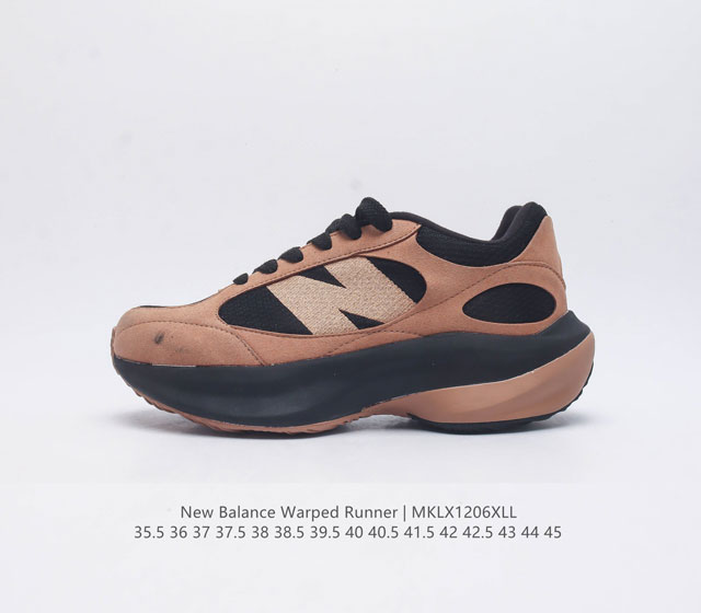 椰香扑鼻new Balance Warped Runner新款老爹鞋 厚底增高休闲复古运动跑步鞋 Beam大底提供足步弓支撑 解构皮革 用猪巴革拼接透气网眼 后