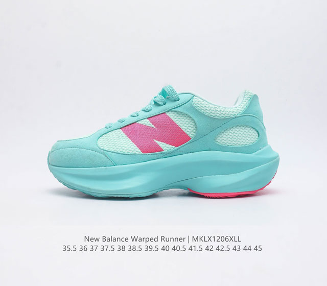 椰香扑鼻new Balance Warped Runner新款老爹鞋 厚底增高休闲复古运动跑步鞋 Beam大底提供足步弓支撑 解构皮革 用猪巴革拼接透气网眼 后