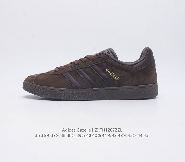 Adidas Originals Gazelle Indoor 三叶草复古休闲防滑耐磨低帮板鞋 鞋款采用柔软的绒面革和耐用的皮革衬里融合在橡胶外底上 具有半透明