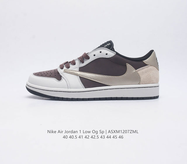 当红嘻哈歌手特拉维斯 斯科特联乘路易威登louis Vuitton X Travis Scott X Nike Air Jordan 1 Low Og Sp D