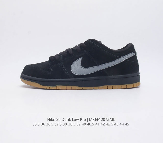 耐克 Nike Sb Dunk Low Pro 男 女滑板鞋 经典复古运动鞋 采用低帮设计 塑就经典 Dunk 风格 鞋垫后跟搭载 Zoom Air 气垫 加衬