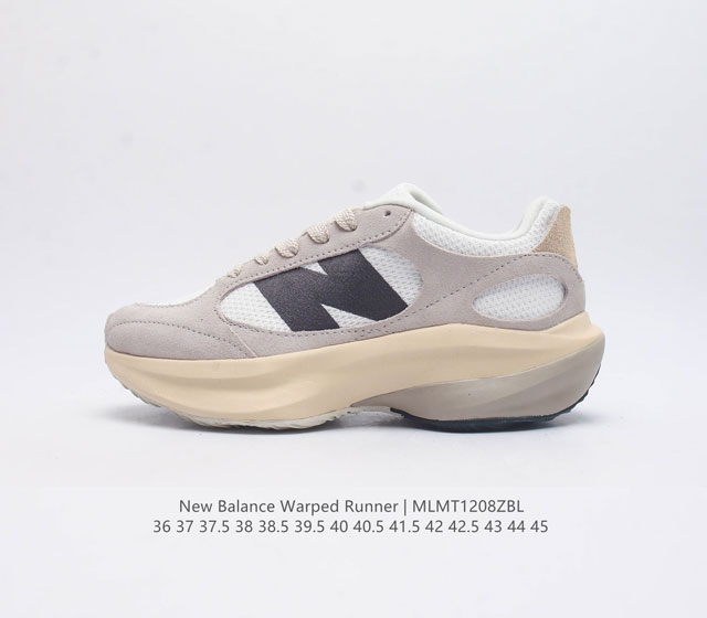 椰香扑鼻new Balance Warped Runner新款老爹鞋 厚底增高休闲复古运动跑步鞋 Beam大底提供足步弓支撑 解构皮革 用猪巴革拼接透气网眼 后