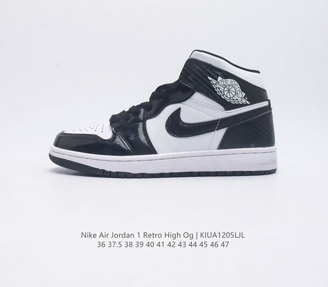 耐克 Nike Air Jordan 1 Retro High Og 乔丹一代aj1 乔1 Aj1 高帮篮球鞋复刻运动鞋 皮面高帮板鞋的设计灵感源自运动夹克 带