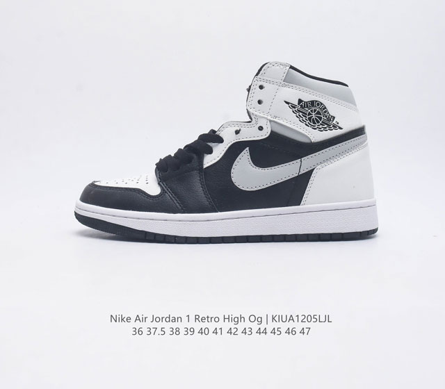 耐克 Nike Air Jordan 1 Retro High Og 乔丹一代aj1 乔1 Aj1 高帮篮球鞋复刻运动鞋 皮面高帮板鞋的设计灵感源自运动夹克 带