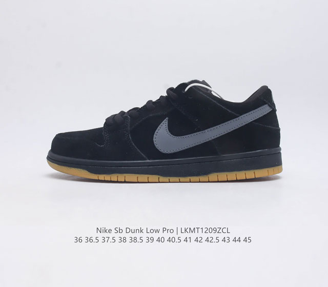 耐克 Nike Sb Dunk Low Pro 男 女滑板鞋 经典复古运动鞋 采用低帮设计 塑就经典 Dunk 风格 鞋垫后跟搭载 Zoom Air 气垫 加衬