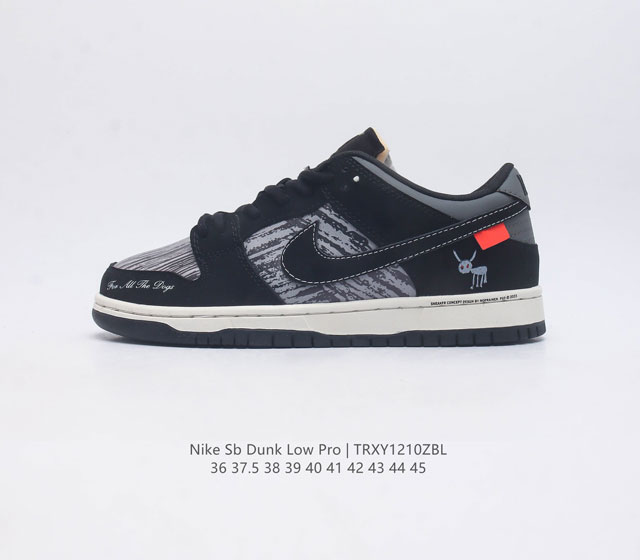 耐克 Nike Sb Dunk Low Pro 男 女滑板鞋 经典复古运动鞋 采用低帮设计 塑就经典 Dunk 风格 鞋垫后跟搭载 Zoom Air 气垫 加衬