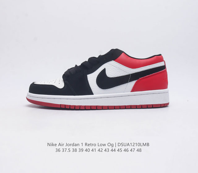 双十二福利耐克 乔丹air Jordan 1 Low Aj1 乔1 乔丹1代 低帮板鞋复古文化休闲运动篮球鞋 从1985 年面世的元年款汲取设计灵感 采用简洁大