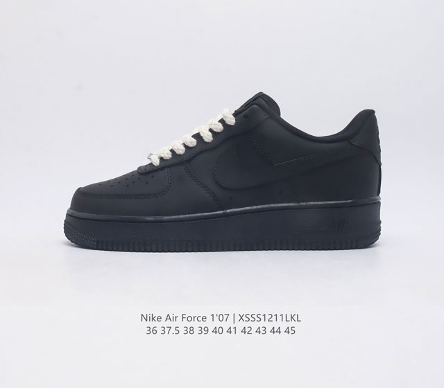 公司级 头层皮 耐克 Nike Air Force 1 07 空军一号af1 低帮百搭休闲运动板鞋 柔软 弹性十足的缓震性能和出色的中底设计 横跨复古与现代的外