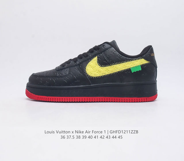 Louis Vuitton X Nike Air Force 1 Low 路易威登联名 耐克 空军一号 Af1 低帮百搭休闲厚底增高运动板鞋 柔软 弹性十足的缓