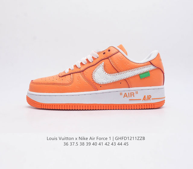 Louis Vuitton X Nike Air Force 1 Low 路易威登联名 耐克 空军一号 Af1 低帮百搭休闲厚底增高运动板鞋 柔软 弹性十足的缓