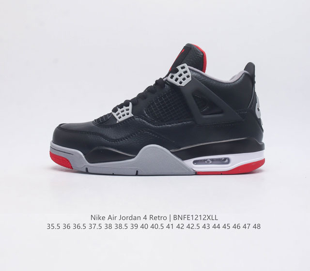 公司级 耐克 Nike Air Jordan 4 Retro Og迈克尔 乔丹aj4代乔4 中帮复古休闲运动文化篮球鞋 秉承轻量化的速度型篮球鞋设计思想完成设计