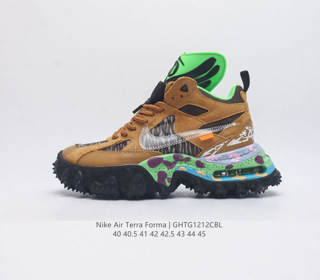 Nike耐克男鞋 带刺的 Off-White X Nike Air Terra Forma Wheat 运动鞋 联名鞋款设计 该款off-White X Nik