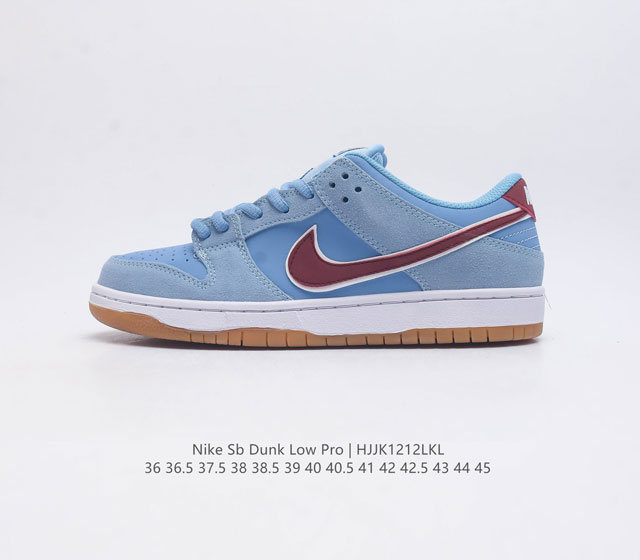 耐克 Nike Sb Dunk Low Pro 男 女滑板鞋 经典复古运动鞋 采用低帮设计 塑就经典 Dunk 风格 鞋垫后跟搭载 Zoom Air 气垫 加衬