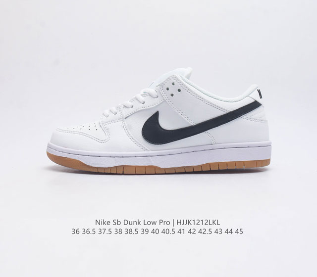 耐克 Nike Sb Dunk Low Pro 男 女滑板鞋 经典复古运动鞋 采用低帮设计 塑就经典 Dunk 风格 鞋垫后跟搭载 Zoom Air 气垫 加衬