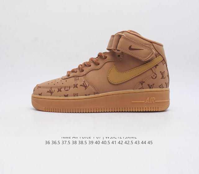 公司级 Af1耐克 Nike Air Force 1 07 Low 空军一号 Lv联名 高帮 棕色 原楦头原纸板 打造纯正空军版型 专注外贸渠道 全掌内置蜂窝气