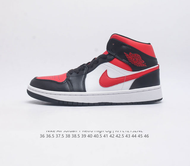 耐克 男女鞋 Nike Air Jordan 1 Retro High Og 乔丹一代aj1 乔1 Aj1 篮球鞋复刻运动鞋 皮面高帮板鞋的设计灵感源自运动夹克