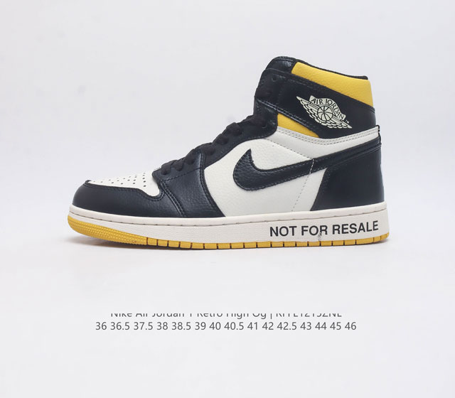 耐克 男女鞋 Nike Air Jordan 1 Retro High Og 乔丹一代aj1 乔1 Aj1 篮球鞋复刻运动鞋 皮面高帮板鞋的设计灵感源自运动夹克