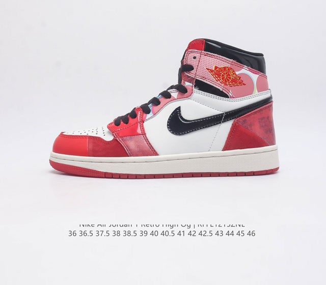 耐克 男女鞋 Nike Air Jordan 1 Retro High Og 乔丹一代aj1 乔1 Aj1 篮球鞋复刻运动鞋 皮面高帮板鞋的设计灵感源自运动夹克