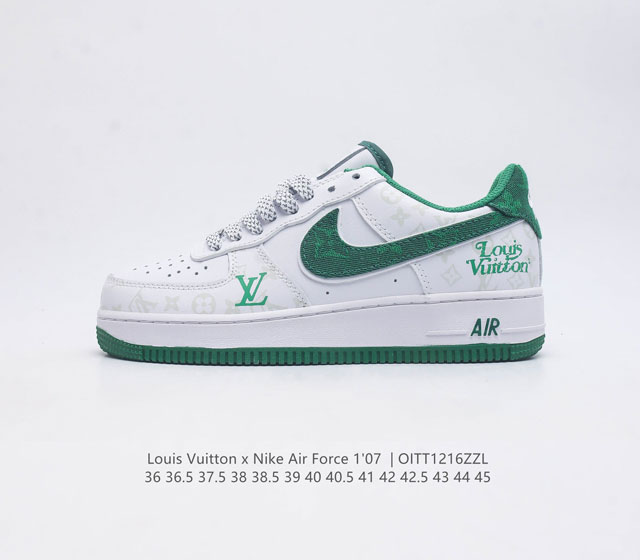 Louis Vuitton X Nike Air Force 1 Low 路易威登联名 耐克 空军一号 Af1 低帮百搭休闲厚底增高运动板鞋 柔软 弹性十足的缓