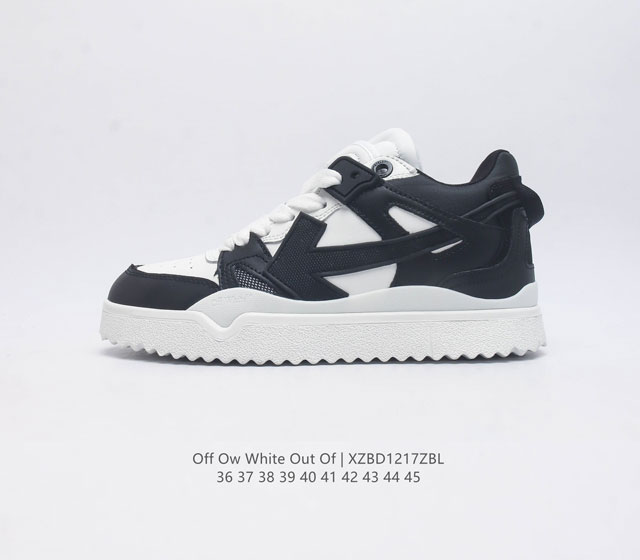 当红美潮 设计师独立品牌off-White C O Virgil Abloh Out Of Office Low-Top Leather Ow联名 箭头off-