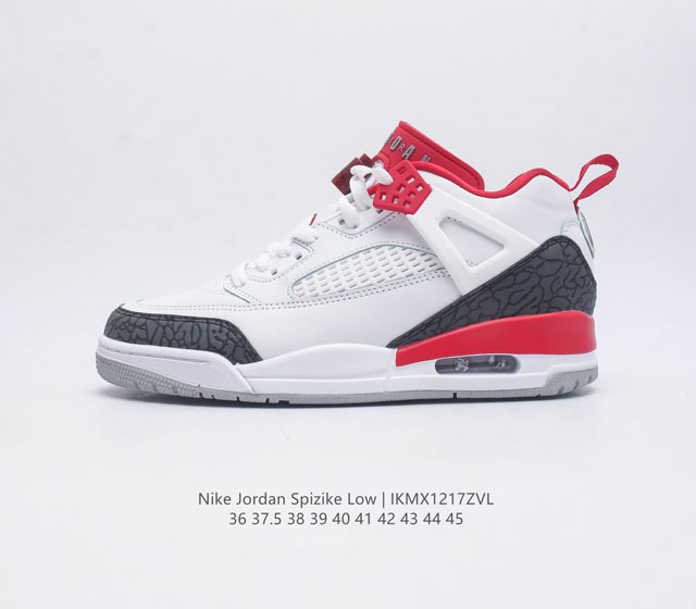 耐克 Nike Jordan Spizike Low 经典爆裂纹复古运动篮球鞋 全新低帮造型吸睛 整双鞋在融合了 Air Jordan 经典鞋款中的标志性元素之