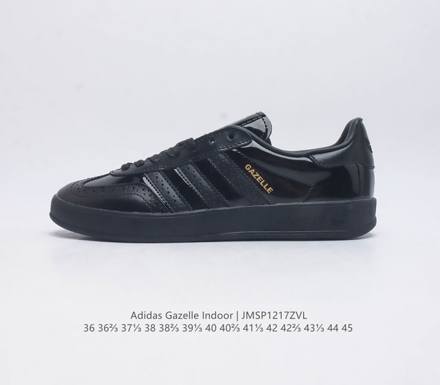 阿迪达斯 Adidas Originals Gazelle Indoor 复古三叶草防滑透明橡胶板鞋经典运动鞋 德训鞋 这款经典鞋 忠于原版设计 缀撞色三条纹和