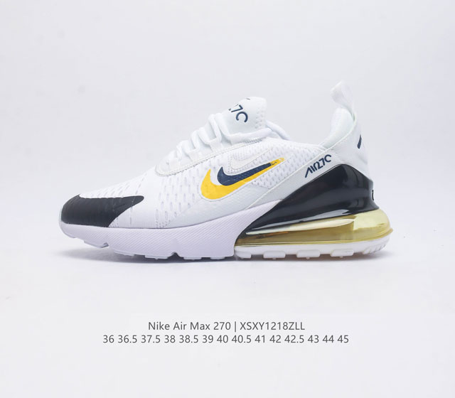 耐克 Nike Air Max 270 后半掌气垫缓震运动鞋时尚男女士跑步鞋 作为 Nike 休闲型 Air Max 鞋款 Nike Air Max 270 运