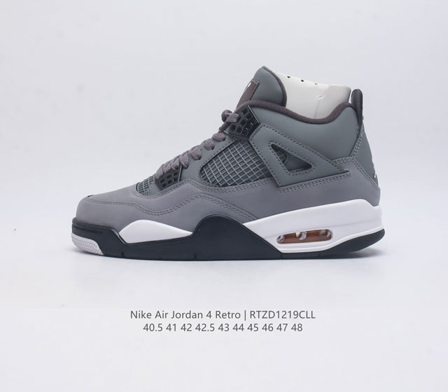 公司级 耐克 Nike Air Jordan 4 Retro Og迈克尔 乔丹aj4代乔4 中帮复古休闲运动文化篮球鞋 秉承轻量化的速度型篮球鞋设计思想完成设计