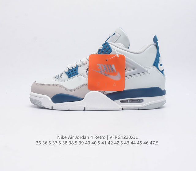 耐克 Nike Air Jordan 4 Retro Og迈克尔 乔丹aj4代乔4 中帮复古休闲运动文化篮球鞋 秉承轻量化的速度型篮球鞋设计思想完成设计 降低重