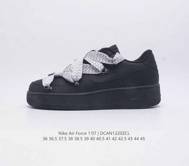 耐克 Nike Air Force 1 07 空军一号af1 解构绑带 加宽加大鞋带 低帮百搭休闲运动板鞋 柔软 弹性十足的缓震性能和出色的中底设计 横跨复古与