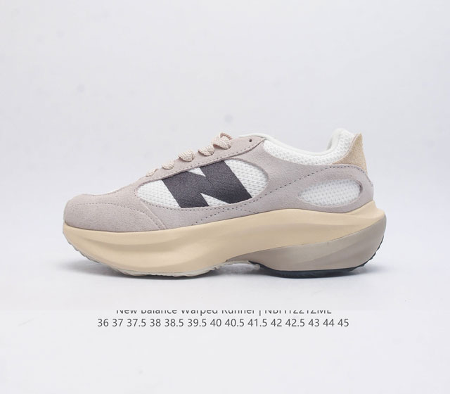 椰香扑鼻new Balance Warped Runner新款老爹鞋 厚底增高休闲复古运动跑步鞋 Beam大底提供足步弓支撑 解构皮革 用猪巴革拼接透气网眼 后