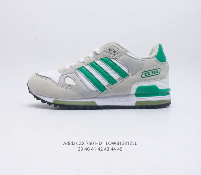 阿迪达斯 Adidas Zx 750 户外耐磨舒适运动休闲鞋男款经典运动鞋 80年代 Zx系列问世 这款经典鞋 采用热塑性聚氨酯橡胶 Tpu 鞋跟笼 搭配乙烯