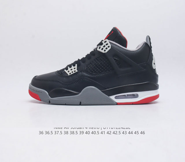 耐克 Nike Air Jordan 4 Retro Og迈克尔 乔丹aj4代乔4 中帮复古休闲运动文化篮球鞋 秉承轻量化的速度型篮球鞋设计思想完成设计 降低重