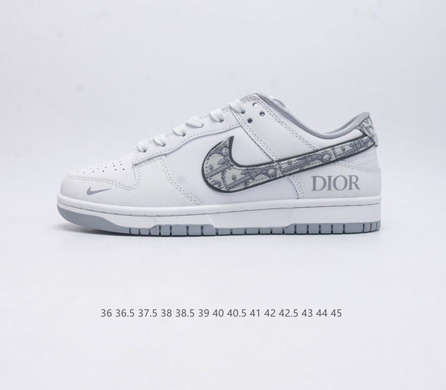 耐克nike Dunk Low 滑板鞋 迪奥联名 Sb系列经典百搭休闲运动板鞋 加厚鞋舌的填充 使舒适性大大提升 同时也更方便穿脱中底部分则加入了脚感柔软舒适z