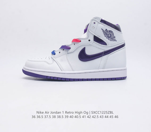 耐克 男女鞋 Nike Air Jordan 1 Retro High Og 乔丹一代aj1 乔1 Aj1 篮球鞋复刻运动鞋 皮面高帮板鞋的设计灵感源自运动夹克