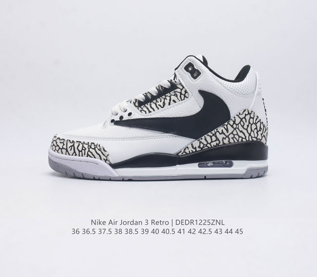 耐克 Nike Air Jordan 3 Retro Se 复刻篮球鞋 男女子运动鞋 倒钩 作为 Aj 系列中广受认可的运动鞋之一 搭载与 1988 元年款类似