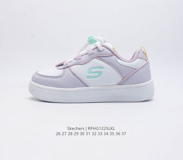 童鞋 Skechers 斯凯奇 男女童厚底增高跑步鞋小童大童休闲鞋真皮平底舒适透气休闲板鞋儿童抽拉式 抽拉绳运动鞋 护踝儿童运动跑步鞋中大童轻便透气舒适跑步鞋